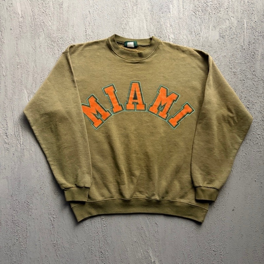 Vintage American Eagle Sweatshirt Large Brown 90s Miami Spellout American Eagle